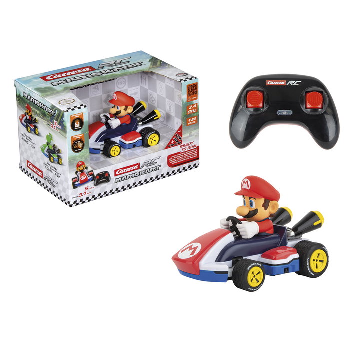 Carrera R/C Super Mario Kart Race 370320001 - Coche radiocontrol escala 1:32, Mario Bros, idioma español
