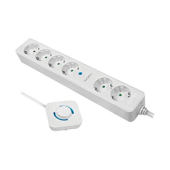 LogiLink Regleta de 6 tomas con interruptor y CEE 7/3