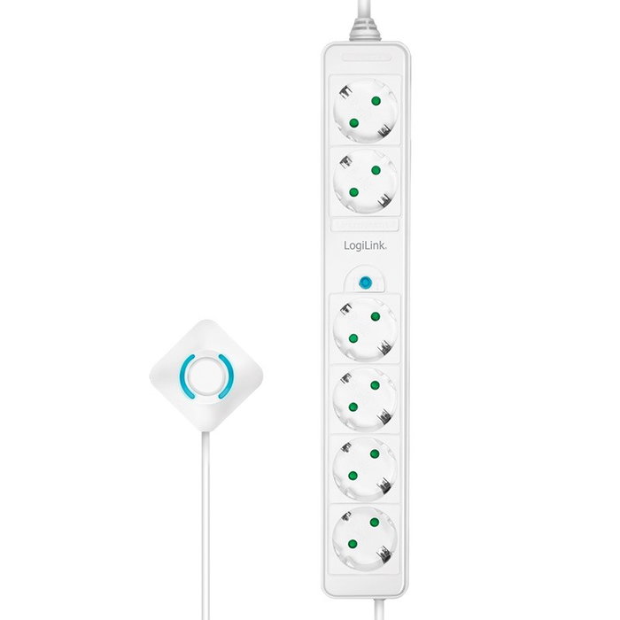 LogiLink Regleta de enchufes 6-fach con 6 tomas CEE 7/3 y interruptor