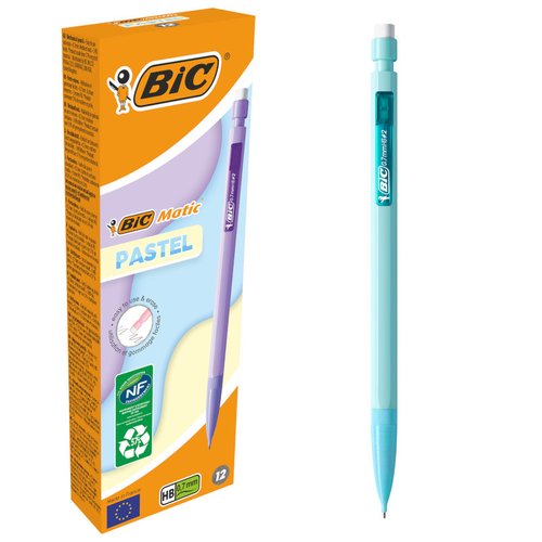 BIC Portaminas Matic Pastel 0,7 mm Colores Surtidos Caja de 12 Unidades