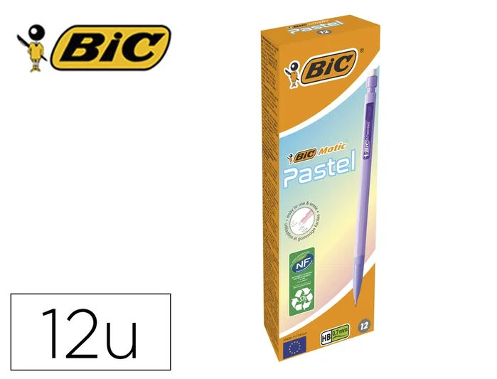BIC Portaminas Matic Pastel 0,7 mm Colores Surtidos Caja de 12 Unidades