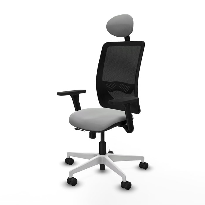 PIQUERAS Y CRESPO Silla de oficina Zulema con mecanismo Sincro/Traslack, Gris claro y Negro