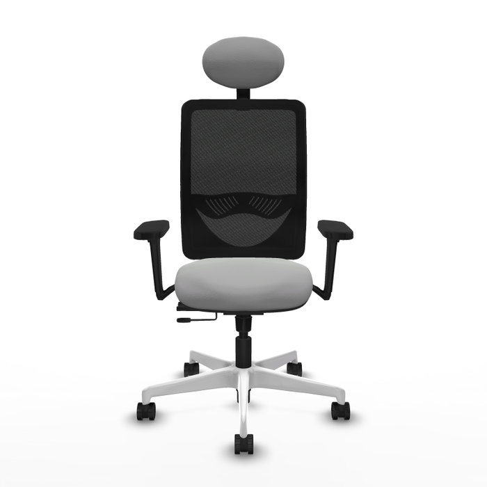 PIQUERAS Y CRESPO Silla de oficina Zulema con mecanismo Sincro/Traslack, Gris claro y Negro