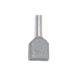 Basics Puntera aislada doble 04,00 mm² gris, 100 uds