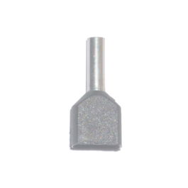 Basics Puntera Aislada Doble 04,00 mm² Gris 100 uds