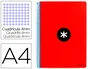 Antartik Cuaderno espiral A4 tapa dura 80 hojas 90gr cuadro 4mm con margen color rojo
