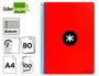 Antartik Cuaderno espiral A4 tapa dura 80 hojas 90gr cuadro 4mm con margen color rojo