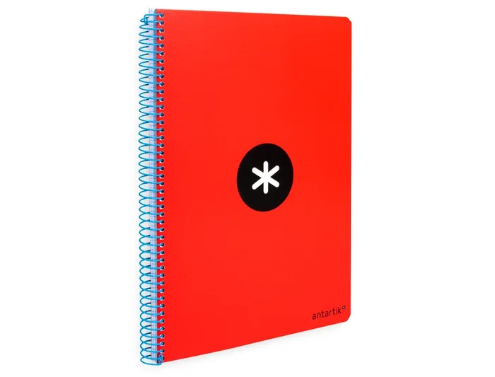 Antartik Cuaderno espiral A4 tapa dura 80 hojas 90gr cuadro 4mm con margen color rojo Antartik Cuaderno espiral A4 tapa dura 80 hojas 90gr cuadro 4mm con margen color rojo