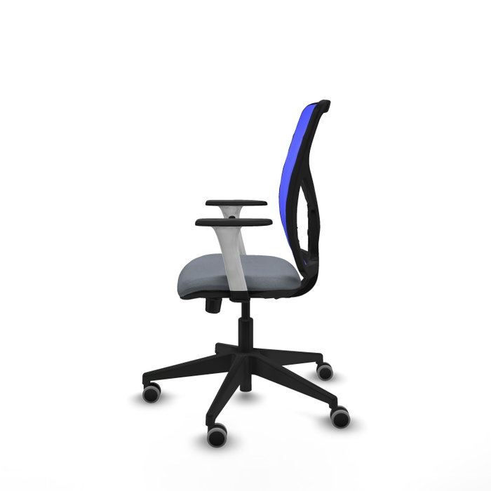 PIQUERAS Y CRESPO Silla de oficina Motilla con mecanismo Sincro/Traslack, Gris y Azul