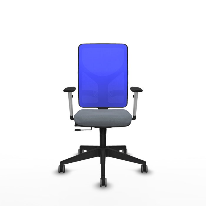 PIQUERAS Y CRESPO Silla de oficina Motilla con mecanismo Sincro/Traslack, Gris y Azul
