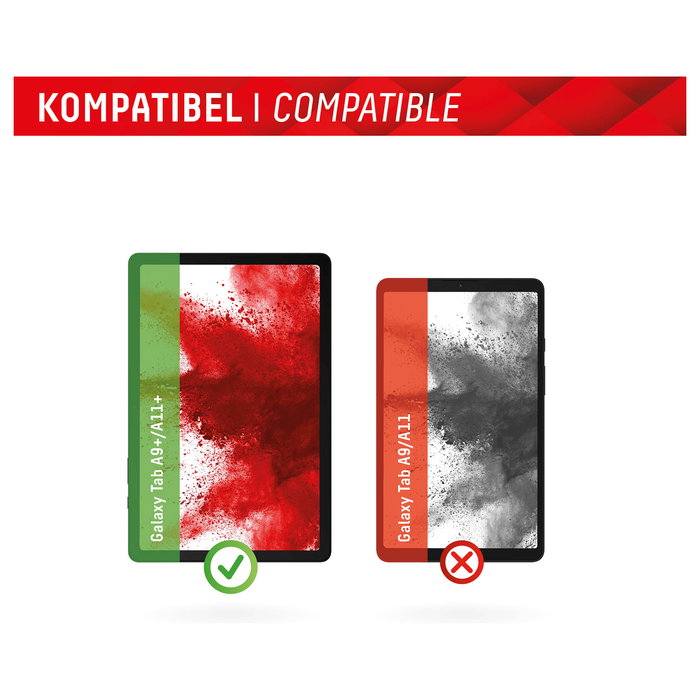 Displex 01938 - Protector de Pantalla de Vidrio Templado 9H para Samsung Galaxy Tab A11+/A9+, Transparente, Anti-huellas, Incluye Kit de Limpieza