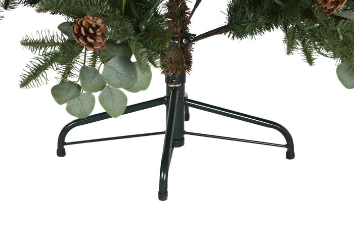 DKD Home Decor Árbol de Navidad Bosque tradicional Estilo Alpina, Verde y Rojo, 95x150x95 cm, PVC y LED