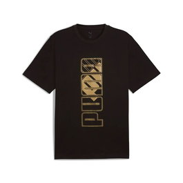 Camiseta de Manga Corta Hombre Puma Maximal Metallic Relaxed Tee Negro 9-10 Años