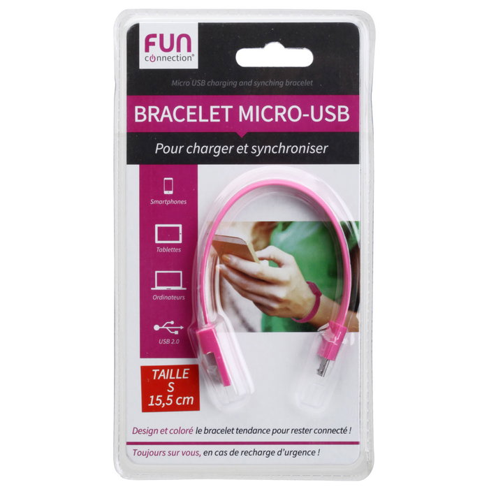 Fun Connection Pulsera USB de Carga y Sincronización para Smartphone, Tablet y Ordenador, Colores Surtidos Fun Connection Pulsera USB de Carga y Sincronización para Smartphone, Tablet y Ordenador, Colores Surtidos