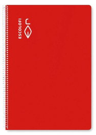 ESCOLOFI Pack de 5 Blocs A4 Pauta Montessori 3,5 Tapa Dura Rojo