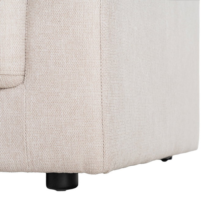 Sofá 3 Plazas Crema Tejido-Madera 210 X 96 X 86 cm