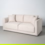 Sofá 3 Plazas Crema Tejido-Madera 210 X 96 X 86 cm