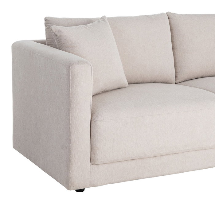 Sofá 3 Plazas Crema Tejido-Madera 210 X 96 X 86 cm