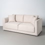 Sofá 3 Plazas Crema Tejido-Madera 210 X 96 X 86 cm