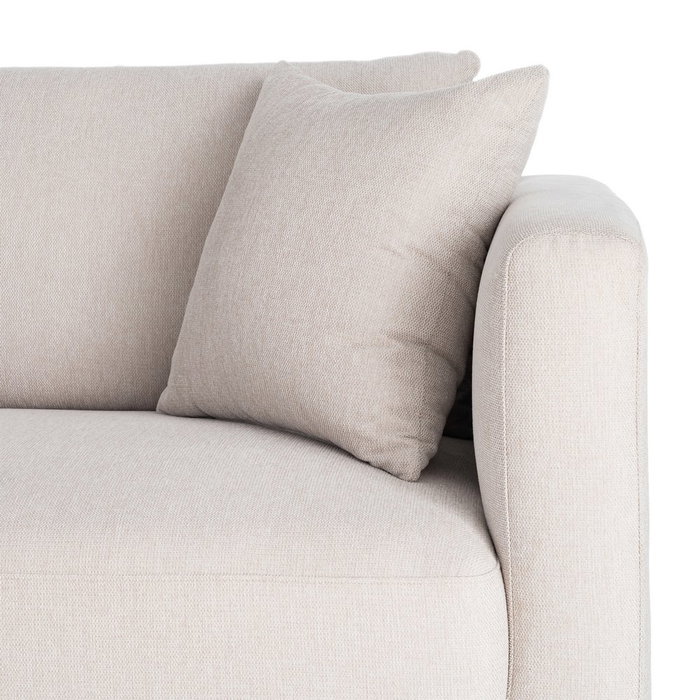 Sofá 3 Plazas Crema Tejido-Madera 210 X 96 X 86 cm