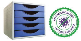 Modulo 5 Cajones Archivo 2000 Antimicrobiano Sanitized Azul