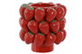 DKD Home Decor Centro de Mesa de Gres con Fresas Rojo