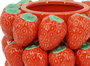 DKD Home Decor Centro de Mesa de Gres con Fresas Rojo