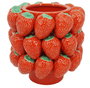 DKD Home Decor Centro de Mesa de Gres con Fresas Rojo