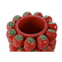 DKD Home Decor Centro de Mesa de Gres con Fresas Rojo