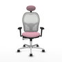 PIQUERAS Y CRESPO Silla de oficina Jorquera Rosa y Blanco