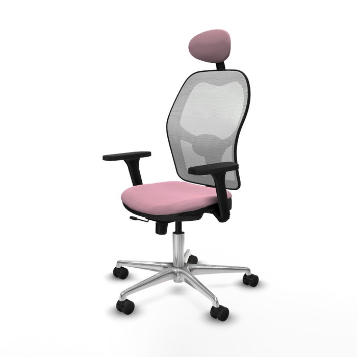 PIQUERAS Y CRESPO Silla de oficina Jorquera Rosa y Blanco