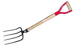 Pluvia Horca de Jardín con Mango de Madera y 4 Dientes F115Y