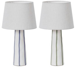 DKD Home Decor Lampara Sobremesa Urban Blanco Verde 25 x 45 x 25 cm (2 Unidades)