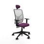 PIQUERAS Y CRESPO Silla de oficina Motilla con mecanismo Sincro, Morado y Blanco