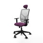 PIQUERAS Y CRESPO Silla de oficina Motilla con mecanismo Sincro, Morado y Blanco