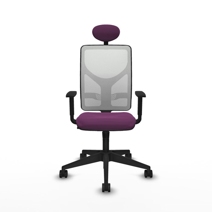 PIQUERAS Y CRESPO Silla de oficina Motilla con mecanismo Sincro, Morado y Blanco