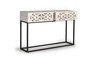 Giner y Colomer Consola Madera Mango Metal Blanco y Negro Envejecido 120 cm