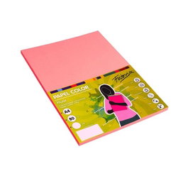 Fabrisa Pack de 100 hojas de papel A4 rosa fluorescente 75g