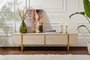 Nordure Mueble para TV Travertino y Oro, 180x50x29.5 cm