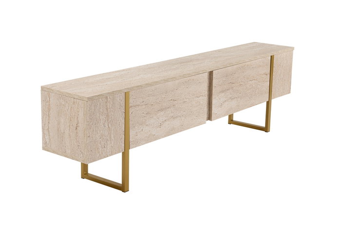 Nordure Mueble para TV Travertino y Oro, 180x50x29.5 cm Nordure Mueble para TV Travertino y Oro, 180x50x29.5 cm