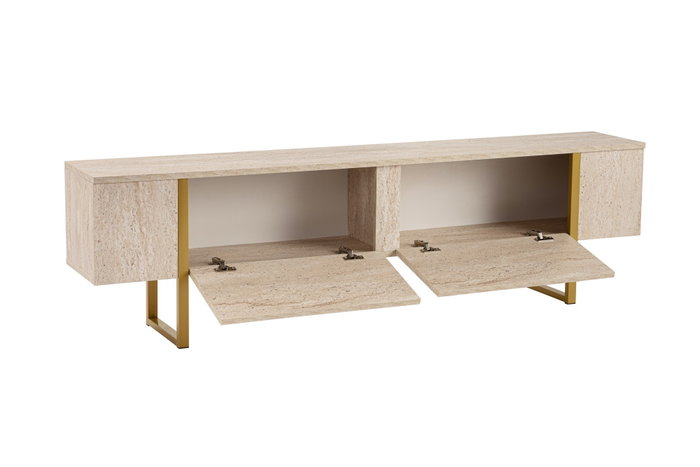 Nordure Mueble para TV Travertino y Oro, 180x50x29.5 cm Nordure Mueble para TV Travertino y Oro, 180x50x29.5 cm