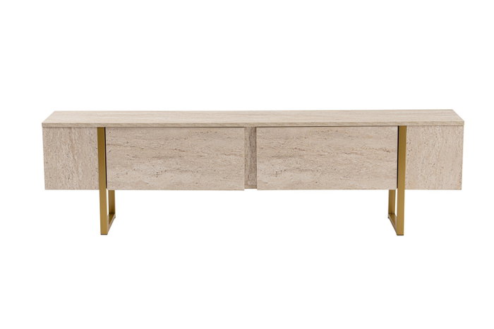 Nordure Mueble para TV Travertino y Oro, 180x50x29.5 cm Nordure Mueble para TV Travertino y Oro, 180x50x29.5 cm