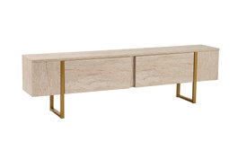 Nordure Mueble para TV Travertino y Oro, 180x50x29.5 cm