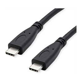 ROLINE Cable USB 3.2 Gen 2 C-C, 10Gbit/s, 100W, 0,5 m, Negro