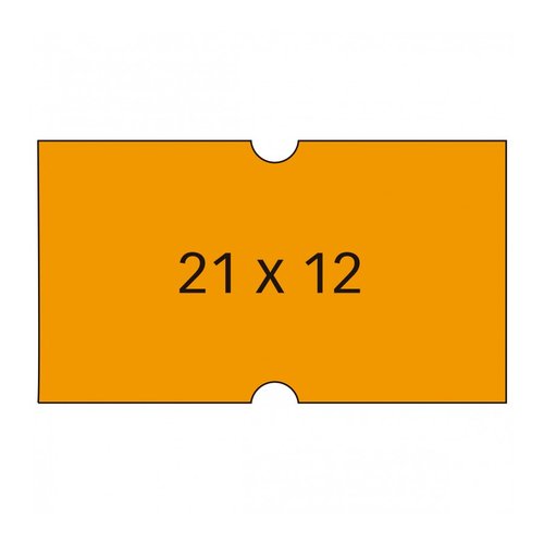 Apli Etiquetas de Precios Naranjas Removibles 21 x 12 mm, Pack de 6 Rollos