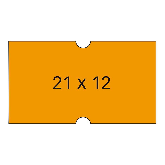 Apli Etiquetas de Precios Naranjas Removibles 21 x 12 mm, Pack de 6 Rollos