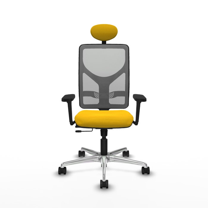 PIQUERAS Y CRESPO Silla de oficina Motilla con mecanismo Sincro/Traslack, Amarillo y Gris