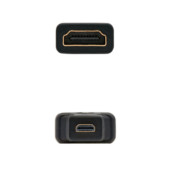 Nanocable Adaptador HDMI A hembra a Micro HDMI D macho 10.15.1206 Negro