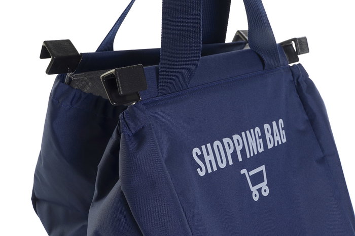DKD Home Decor Bolsa de PVC y Aluminio con Dos Asas y Ganchos para Carro de Compra