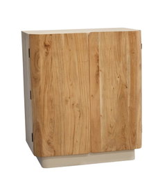 DKD Home Decor Botellero Scandi White Mango Acacia Natural Blanco 85 x 50 x 100 cm con 6 Estanterías